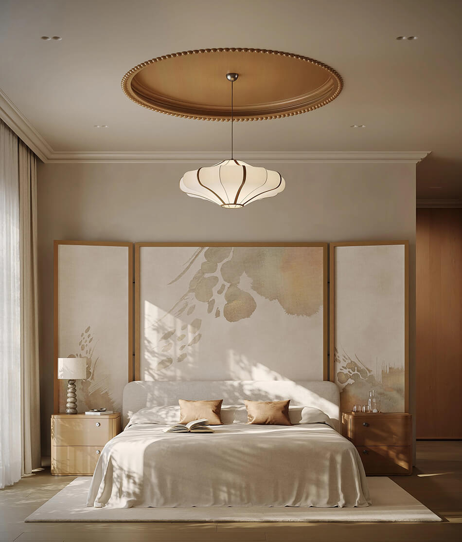 Decor phòng ngủ japandi
