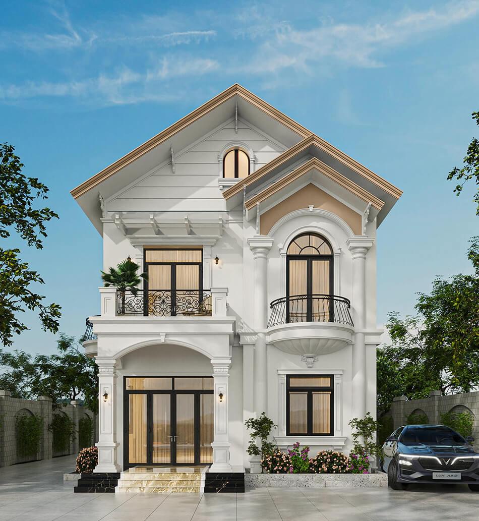 biệt thự mini 2 tầng mái thái