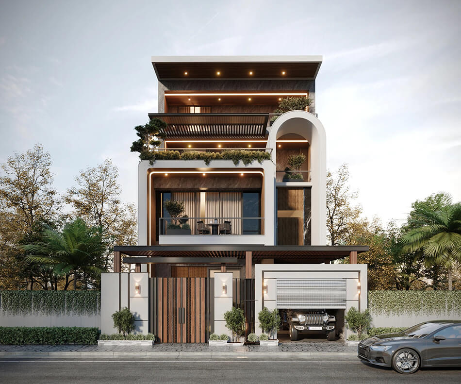 Mẫu biệt thự mini có gara