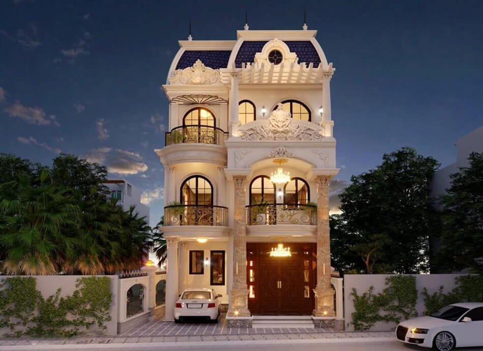 Mẫu biệt thự mini 3 tầng